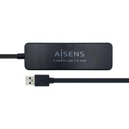 Aisens Hub USB 3.0 con 4 Puertos Tipo A, Negro, 30 cm