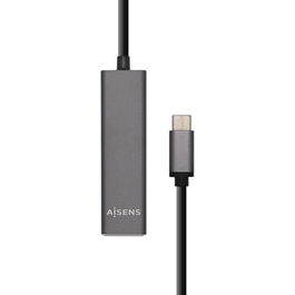 Aisens Hub USB 3.1 Gen1 USB-C Macho a 4 x USB 3.0 Hembra Gris 15 cm