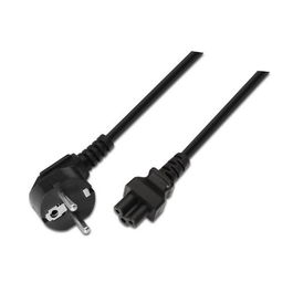 AISENS - CABLE ALIMENTACION TREBOL,CEE7 ACODADO/M-C5/H, NEGRO, 1.5M
