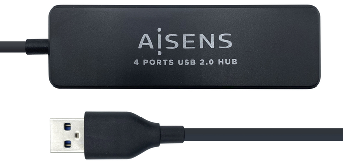 Aisens Hub USB 2.0 con 4 Puertos Tipo A Hembra, Negro, 30 cm Aisens Hub USB 2.0 con 4 Puertos Tipo A Hembra, Negro, 30 cm