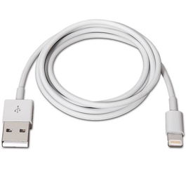 Aisens Cable Lightning a USB 2.0 con Conector Lightning-M y USB A-M, Longitud 2.0 m, Color Blanco
