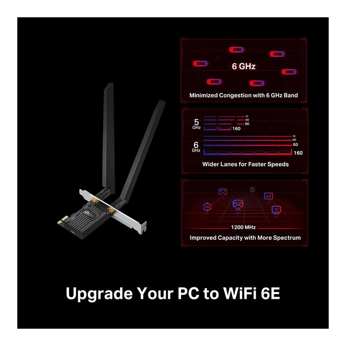 TP-Link Archer TXE72E Adaptador Wi-Fi 6E Triple Banda y Bluetooth 5.3 PCIe