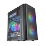 Mars Gaming Caja Gaming MC300 Mini-Torre Negro con Ventana Lateral de Cristal Templado, 3 Ventiladores RGB, Soporte Micro-ATX/Mini-ITX, 4 SSD, Rejilla Frontal Mesh