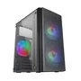Mars Gaming Caja Gaming MC300 Mini-Torre Negro con Ventana Lateral de Cristal Templado, 3 Ventiladores RGB, Soporte Micro-ATX/Mini-ITX, 4 SSD, Rejilla Frontal Mesh