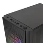 Mars Gaming Caja Gaming MC300 Mini-Torre Negro con Ventana Lateral de Cristal Templado, 3 Ventiladores RGB, Soporte Micro-ATX/Mini-ITX, 4 SSD, Rejilla Frontal Mesh