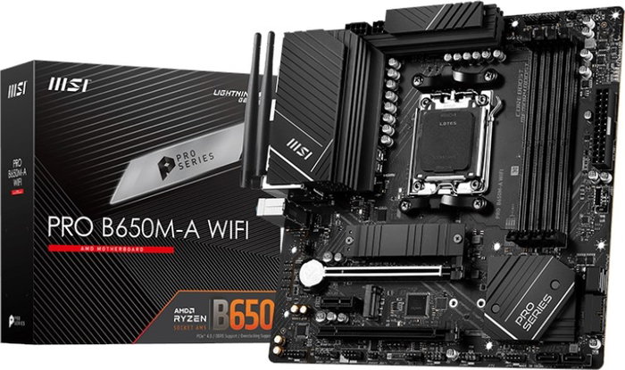 MSI PRO B650M-A WIFI Micro ATX AMD B650 AM5 DDR5 MSI PRO B650M-A WIFI Micro ATX AMD B650 AM5 DDR5
