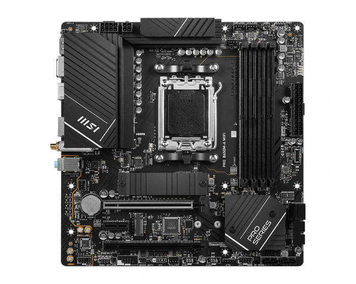MSI PRO B650M-A WIFI Micro ATX AMD B650 AM5 DDR5 MSI PRO B650M-A WIFI Micro ATX AMD B650 AM5 DDR5