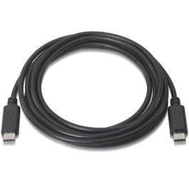 Aisens Cable USB 2.0 USB-C M a USB-C M Negro 1.0 m, 3A Carga Rápida 480 Mbps Certificado USB-IF