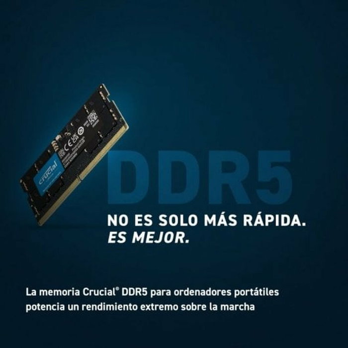 Crucial Memoria RAM DDR5 16GB 4800MHz SO-DIMM CT16G48C40S5 Crucial Memoria RAM DDR5 16GB 4800MHz SO-DIMM CT16G48C40S5