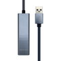 Aisens Conversor USB 3.0 a Ethernet Gigabit + Hub 3xUSB 3.0, Gris