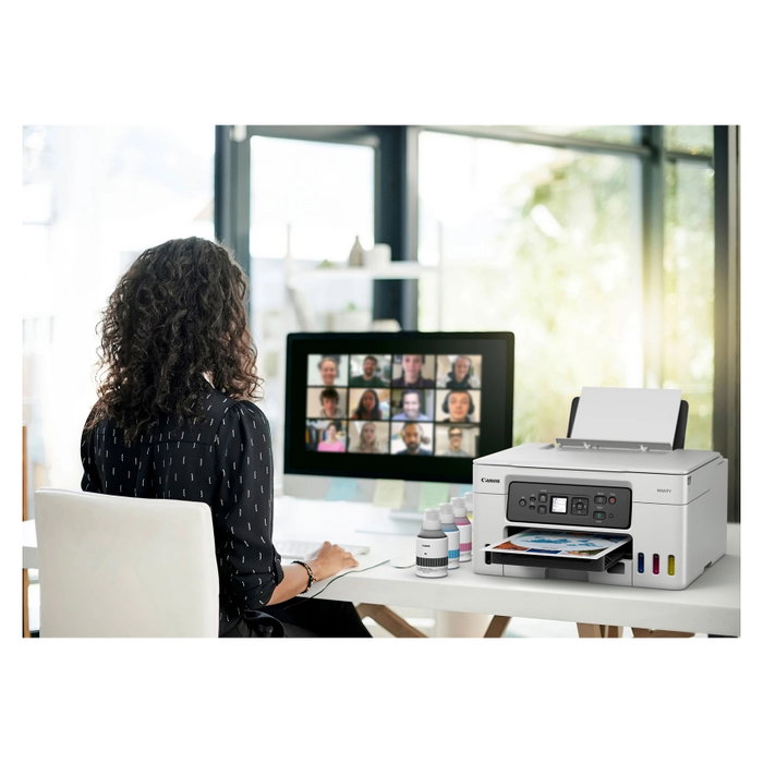 Canon MAXIFY GX3050 Impresora Multifunción A4 Tanque de Tinta WLAN, Duplex 3 en 1, Color, 18/13 ppm, Negra/Blanca