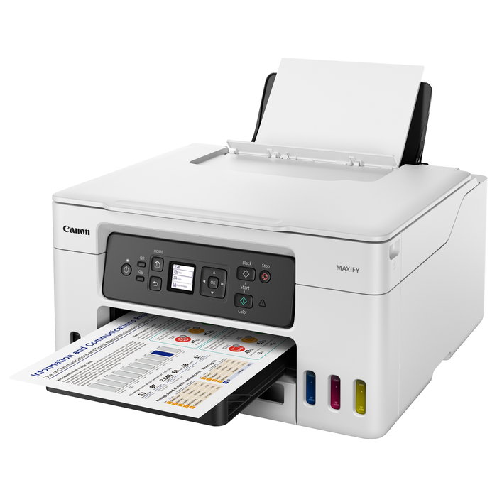 Canon MAXIFY GX3050 Impresora Multifunción A4 Tanque de Tinta WLAN, Duplex 3 en 1, Color, 18/13 ppm, Negra/Blanca