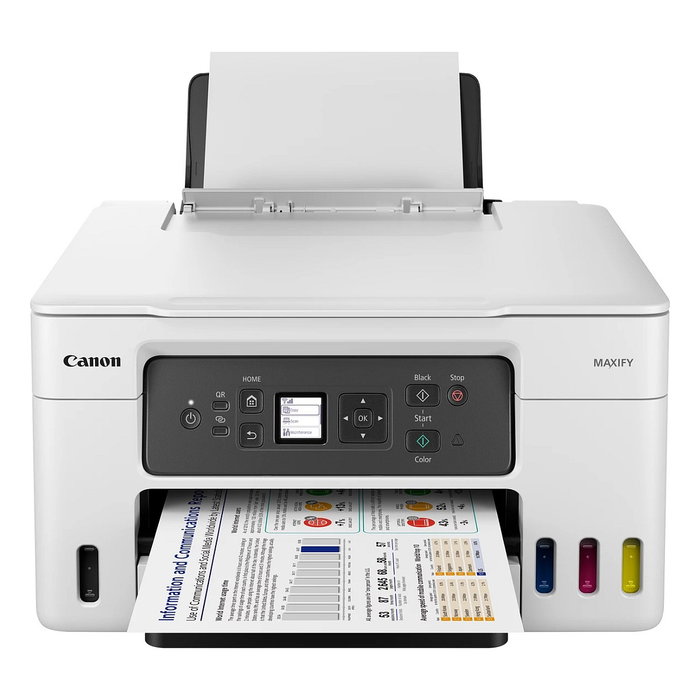 Canon MAXIFY GX3050 Impresora Multifunción A4 Tanque de Tinta WLAN, Duplex 3 en 1, Color, 18/13 ppm, Negra/Blanca