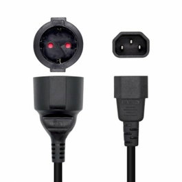 Aisens Adaptador de Alimentación C14 Macho a CEE7/7 Hembra 25cm Negro