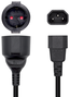 Aisens Adaptador de Alimentación C14 Macho a CEE7/7 Hembra 25cm Negro