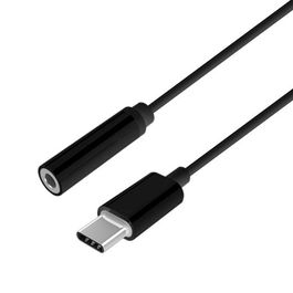 Aisens Conversor USB-C a Audio Estilo Apple USB-C-M - Jack 3.5-H Negro 15 cm para Macbook, Google Chromebook, PC, móvil y Tablet