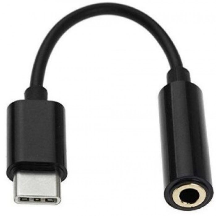 Aisens Conversor USB-C a Audio Estilo Apple Negro 15cm