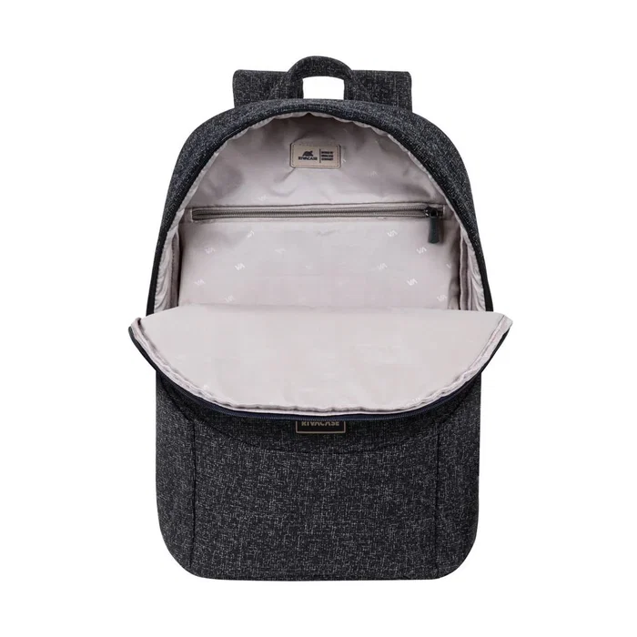 Rivacase 7962 Mochila para Portátil 15.6 Pulgadas (39.6 cm) Negro y Blanco, Poliéster Resistente al Agua, con Compartimento para Tablet