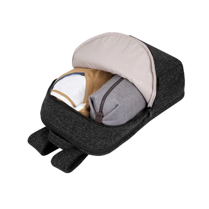 Rivacase 7962 Mochila para Portátil 15.6 Pulgadas (39.6 cm) Negro y Blanco, Poliéster Resistente al Agua, con Compartimento para Tablet