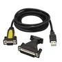 Aisens Conversor USB a Serie DB9 con adaptador DB25, 1.8m, Negro