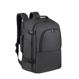 Rivacase Tegel 8465 Mochila informal con compartimento para portátil 17.3", Negro, Poliéster Eco-Friendly RPET, Unisex Niño/Niña