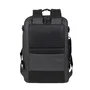 Rivacase Tegel 8465 Mochila informal con compartimento para portátil 17.3", Negro, Poliéster Eco-Friendly RPET, Unisex Niño/Niña