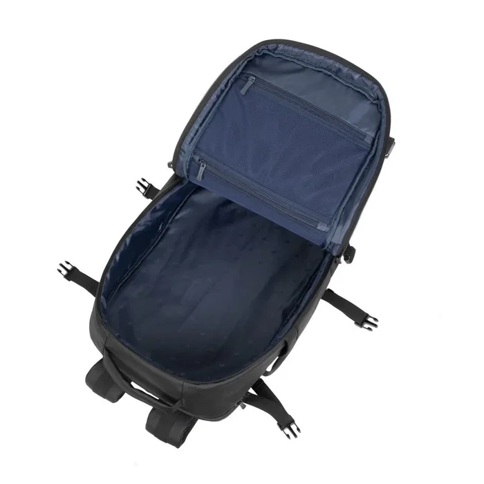 Rivacase Tegel 8465 Mochila informal con compartimento para portátil 17.3", Negro, Poliéster Eco-Friendly RPET, Unisex Niño/Niña