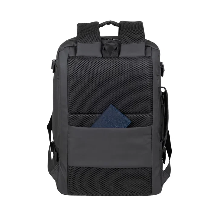 Rivacase Tegel 8465 Mochila informal con compartimento para portátil 17.3", Negro, Poliéster Eco-Friendly RPET, Unisex Niño/Niña