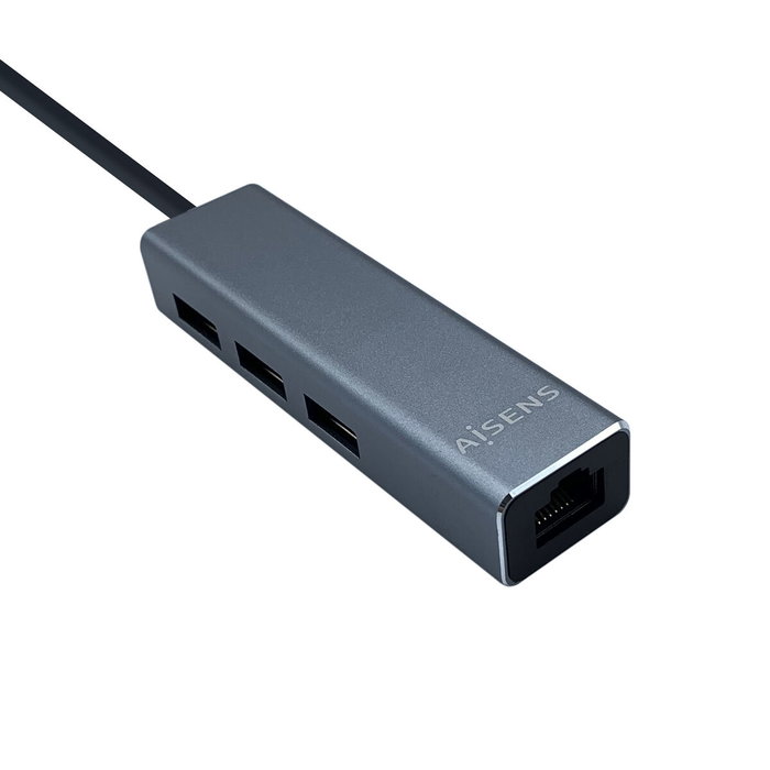 Aisens Conversor USB 3.1 USB-C a Ethernet Gigabit + Hub 3xUSB 3.0 Gris Aisens Conversor USB 3.1 USB-C a Ethernet Gigabit + Hub 3xUSB 3.0 Gris