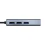 Aisens Convertidor USB-C a Ethernet Gigabit y Hub 3x USB 3.0 Gris
