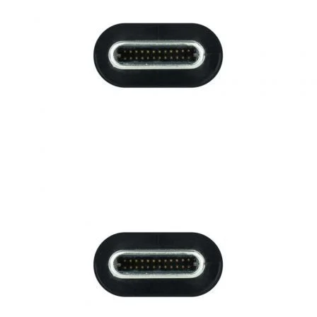 Nano Cable 10.01.4300-COMB Cable USB 3.2 Macho a Tipo-C Macho, 100W, 20Gbps, 50cm, Gris y Negro