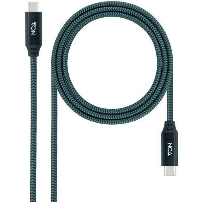 Nanocable Cable USB-C a USB-C 3.2 Gen2x2 20Gbps 100W 0,5 m Gris/Negro Nanocable Cable USB-C a USB-C 3.2 Gen2x2 20Gbps 100W 0,5 m Gris/Negro