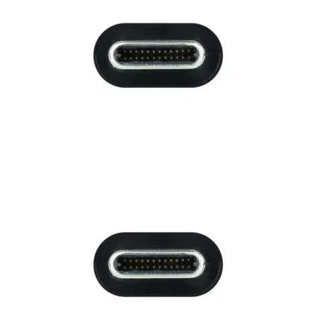 Nano Cable 10.01.4301-COMB Cable USB 3.2 Tipo-C Macho - Tipo-C Macho, 20Gbps, 100W, 1m, Gris y Negro