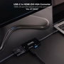 Nanocable Conversor USB-C a HDMI/DVI/VGA Negro