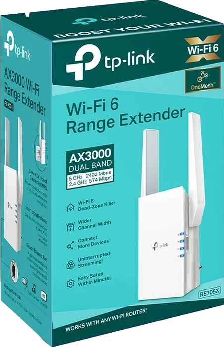 TP-Link RE705X AX3000 WiFi 6 Mesh Extensor Blanco TP-Link RE705X AX3000 WiFi 6 Mesh Extensor Blanco