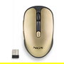 NGS EVO RUST - Ratón inalámbrico recargable ergonómico para diestros, 1600 DPI, botones silenciosos, sensor óptico, color dorado