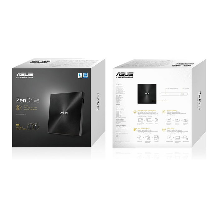 ASUS Grabadora DVD Externa U9M Portátil Slim Color Negro USB 2.0