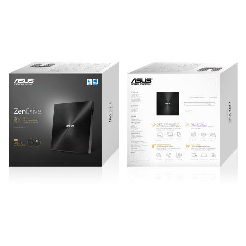 Asus ZenDrive U9M Unidad de Disco Óptico Externa DVD±RW USB 2.0 Negro Asus ZenDrive U9M Unidad de Disco Óptico Externa DVD±RW USB 2.0 Negro
