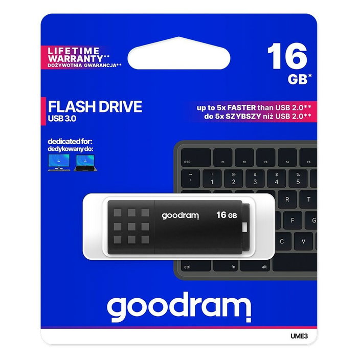 Goodram Memoria USB UME3 16GB Negro