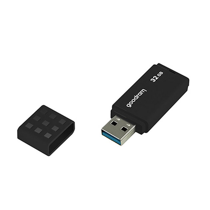 Goodram UME3-0320K0R11 Memoria USB 3.0 32GB Negro, lápiz USB 3.1 Gen 1, velocidad lectura 60 MB/s