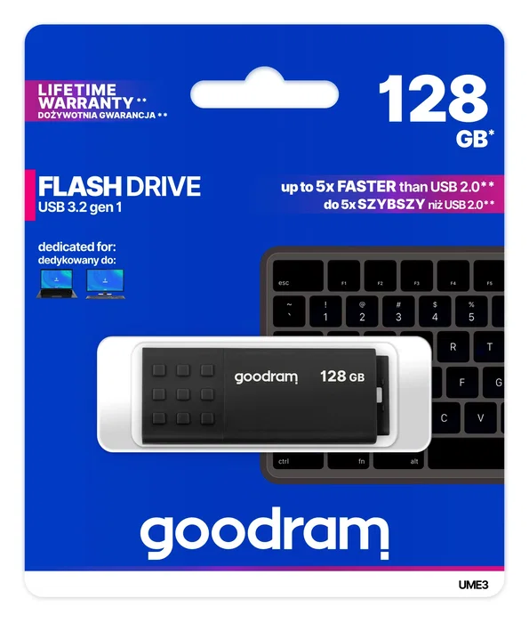 GOODRAM Memoria USB UME3 128GB USB 3.0 Negro