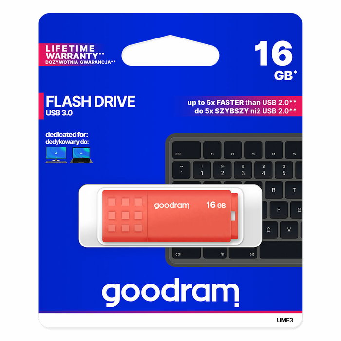 GOODRAM Pendrive UME3 16GB Naranja USB 3.2 Gen 1