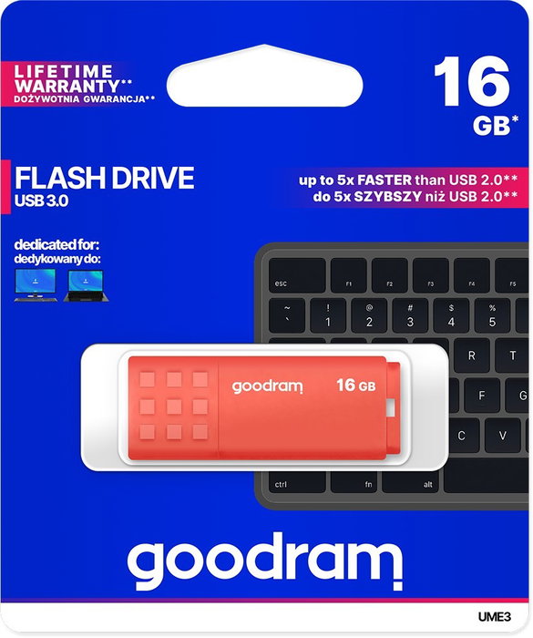 GOODRAM Pendrive UME3 16GB Naranja USB 3.2 Gen 1