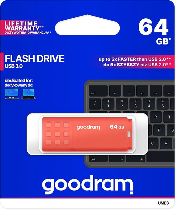 GoodRAM UME3 64 GB Naranja USB 3.2 Gen 1