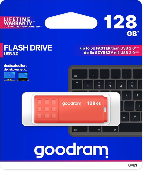 GOODRAM Pendrive UME3 128GB USB 3.2 Gen 1 Naranja