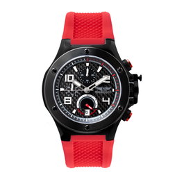 Bobroff BF1002M14 Reloj para Hombre con Correa Roja y Caja Negra