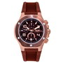 Bobroff Reloj BF1002M65 con correa de caucho marrón