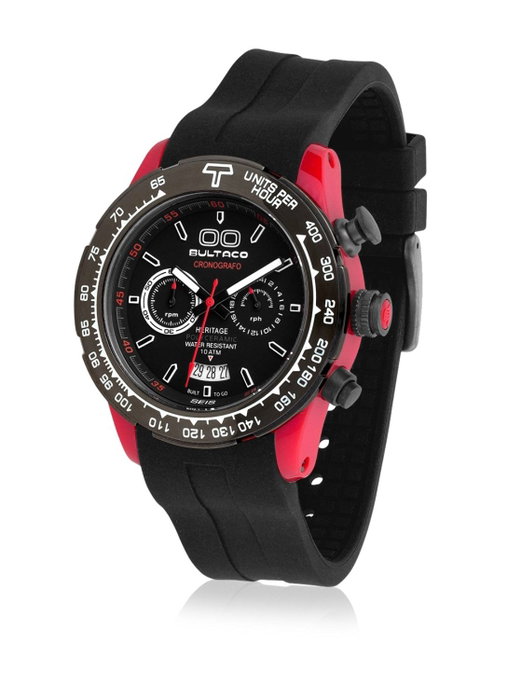 Bultaco H1PR43C-CB1 Reloj de Hombre con Caja Roja y Correa Negra Bultaco H1PR43C-CB1 Reloj de Hombre con Caja Roja y Correa Negra