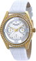 Kenneth Cole IKC2793 Reloj Analógico con Correa de Piel Blanca y Caja Dorada