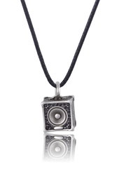 Time Force TJ1005C03 Colgante Unisex de Plata con Esfera Negra